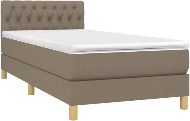 vidaXL Boxspringbett mit Matratze Hybrid-Design in Taupe/Beige, B/T/H: 80 x 200 x 88 cm - Bild 1