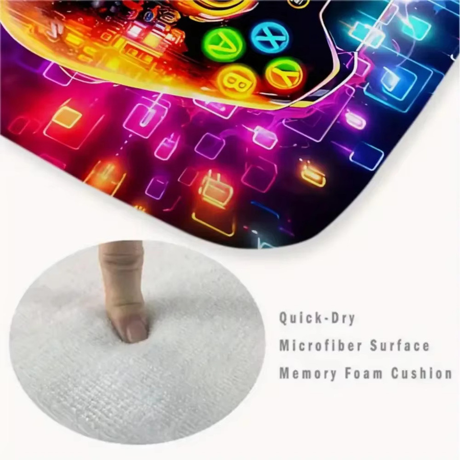VIKAMA 3D Gamepad-Controller-Teppich in Multicolour, rechteckiger Microfaser-Teppich für Schlafzimmer und Kinderzimmer, Breite: 120 cm, Tiefe: 80 cm - Bild 4