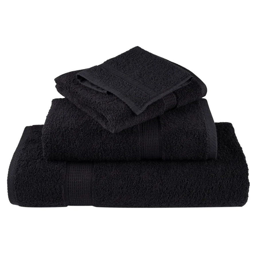 vidaXL Premium-Handtücher SOLUND, 4er-Set, Schwarz, Baumwolle, 600 g/m², B: 50 cm, L: 100 cm - Bild 2