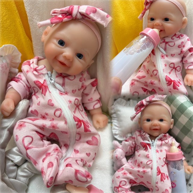 Aiziwa1 Vivienne-Reborn-Puppe, Silikon, Mädchen, Rosa / Pink - Bild 1