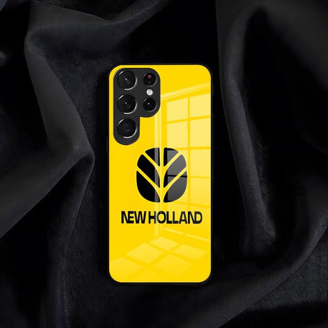 Handyhülle Traktor N-New H-Holland für Samsung Galaxy S26 S25 S24 S23 S22 S21 S20 Ultra Plus FE mit Glasabdeckung in Gelb - Bild 1