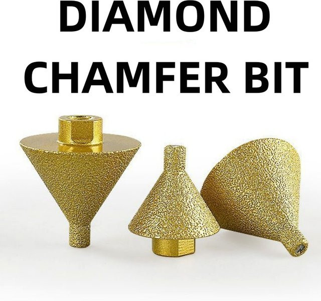 GHTYONG Diamant Anfasen Bit M10 Gewinde zum Abschrägen und Reiben von Porzellan, Fliesen und Marmor in Gold - Bild 1