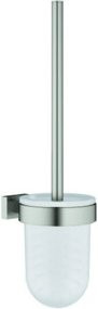 Grohe WC-Bürstengarnitur Essentials Cube Wandmontage in Silber mit Glasbehälter - Bild 1