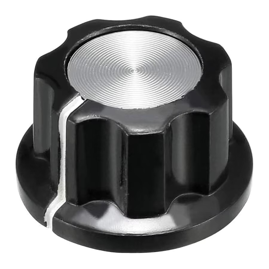 DAIERBUMP 10 Stück Top-Potentiometer-Lautstärkeregler-Drehknöpfe für Gitarren mit 6,35 mm Welle, Farbe: Silber und Schwarz, B/T/H: 19,5 x 11,5 mm - Bild 2