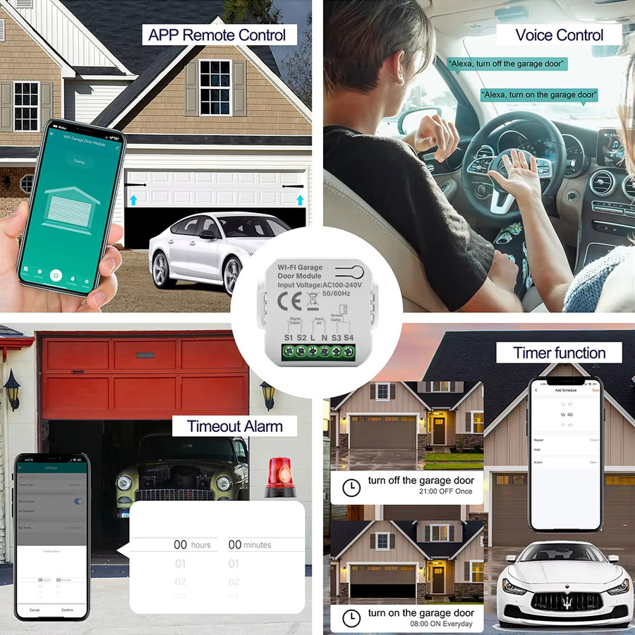 Tuya Smart WiFi Garagentor Schalter mit App-Steuerung und Fernbedienung für Alexa und Google Home, Weiß - Bild 5