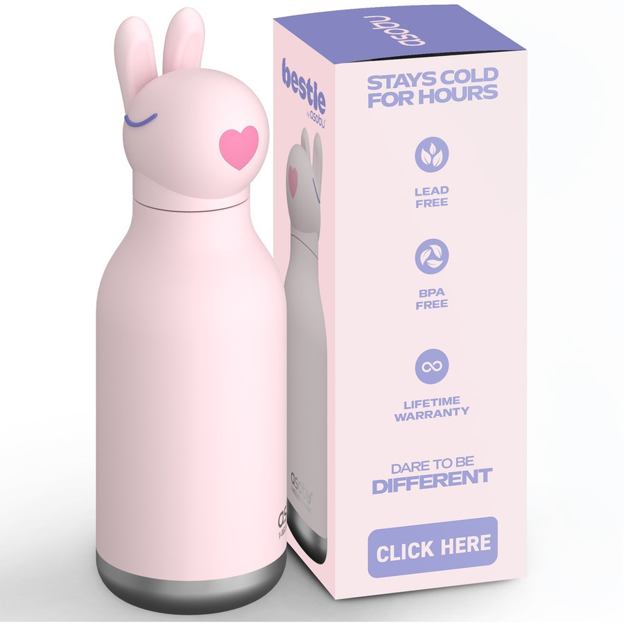 ASOBU Bestie Animal Trinkflasche Hase in Pink - Bild 1