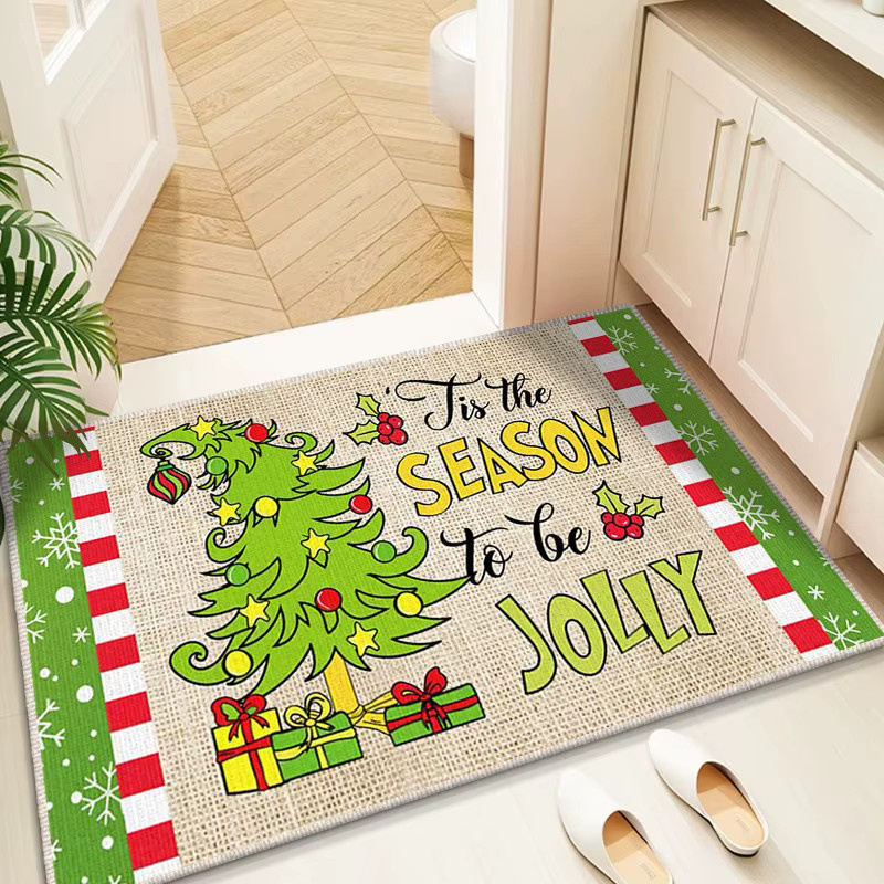 VIKAMA Fußmatte aus Kristallsamt im Weihnachtsdesign für Badezimmer und WC, B/T: 60 x 40 cm - Bild 2
