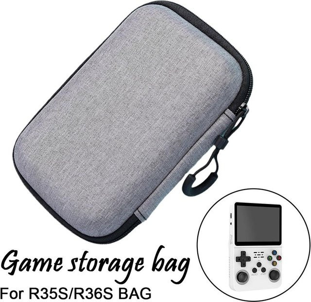 Tragetasche für R36S und R35S Handheld-Konsolen, graue EVA-Hartschalen-Schutzhülle mit weichem Stoffeinsatz - Bild 1
