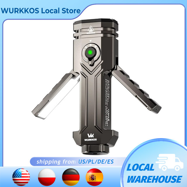Wurkkos HD02 LED-Campinglampe in Schwarz mit 3200 Lumen und wiederaufladbarem Akku - Bild 1