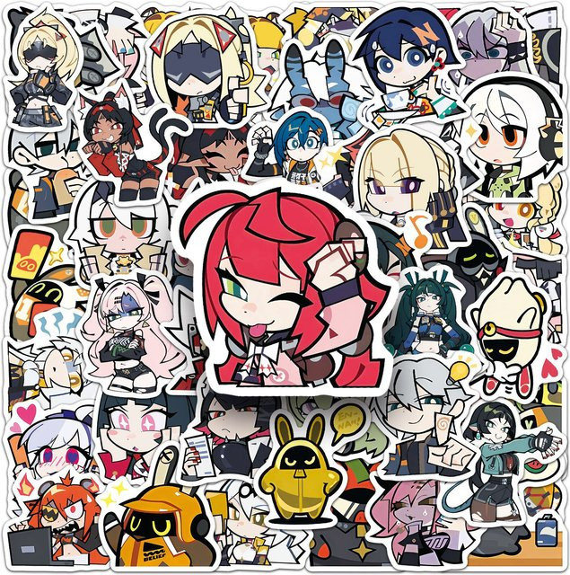50-teiliges Set Cartoon-Anime-Aufkleber, wasserdicht, multicolour - Bild 1