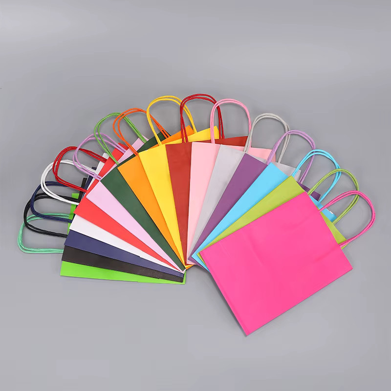 Wusmart Bunte Kraftpapier-Geschenktüten aus Papier, 10 Stück, Mehrfarbig für Hochzeit und Party - Bild 2