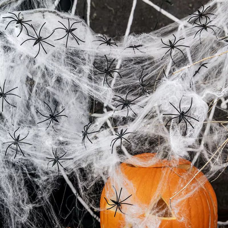 ZQNYCY Halloween Leuchtspinnen in Schwarz für deine Party-Dekoration, 50 Stück - Bild 2