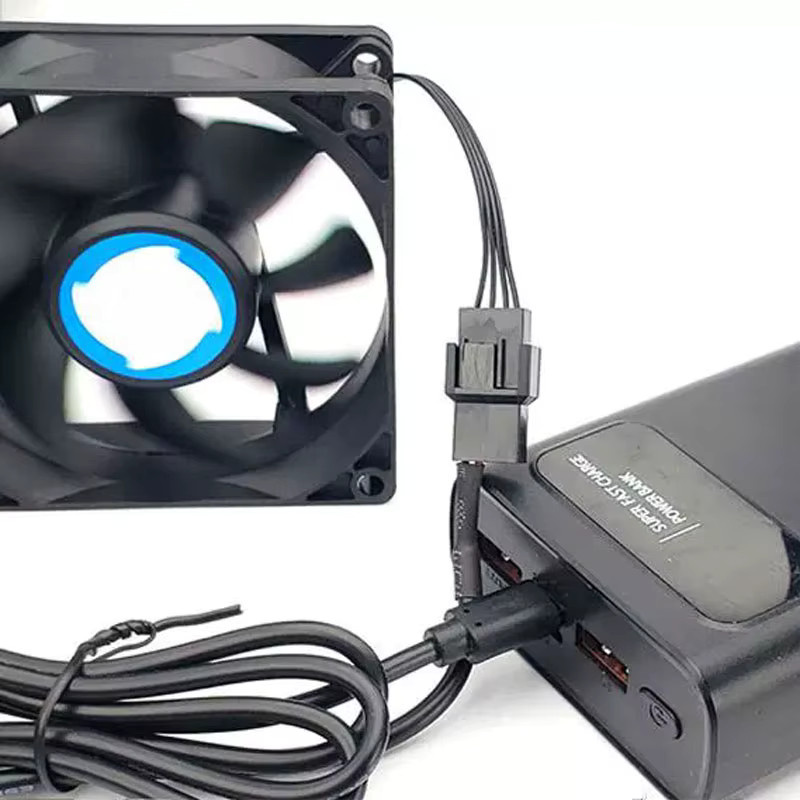 Angitu USB Typ C auf CPU 4Pin/3Pin Computer Lüfter Adapterkabel in Schwarz - Bild 3