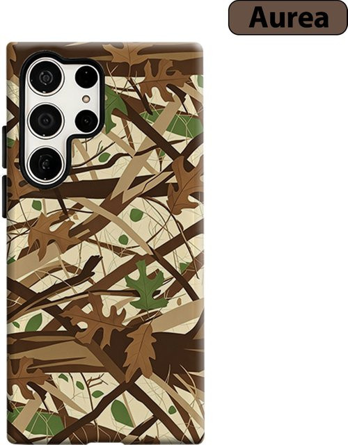 Stoßfeste Handyhülle mit Wald-Tarnmuster und Blättern für Samsung Galaxy S26 S25 S24 S23 Ultra Plus in Multicolour - Bild 1