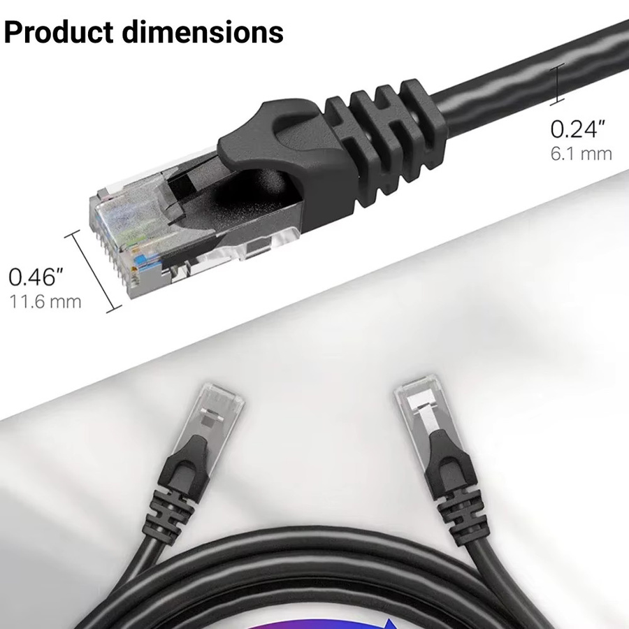 ZoeRax Cat6A Ethernet LAN Kabel Schwarz mit RJ45 Stecker für 10Gbps Hochgeschwindigkeit - Bild 3