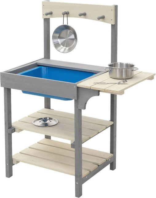 Joyz Matschküche Kinder Outdoor, Spielküche aus Massivholz, mit Küchenzubehör, ab 3 Jahre - Bild 1