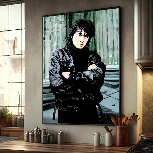 Viktor Tsoi Retro Poster Kraftpapier Druck Vintage Wanddeko für Zuhause Café oder Bar, B: 70 cm, H: 100 cm - Bild 1