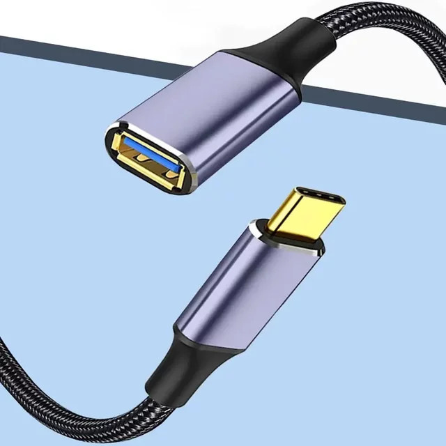 BSN USB-C auf USB 3.0 A OTG Adapter Kabel in Schwarz und Silber für Laptop, Tastatur und Maus - Bild 1