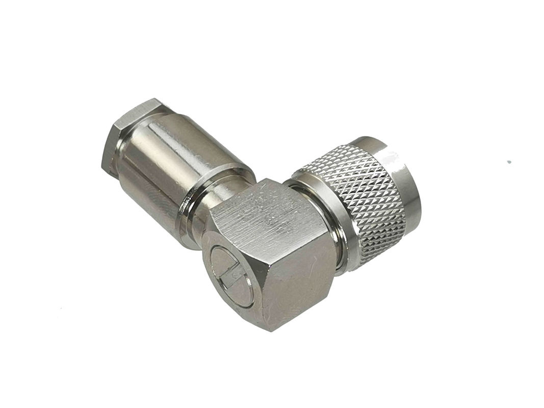 Rechtwinkliger HF-Koaxialstecker für RG8 und LMR400 in Silber - Bild 2