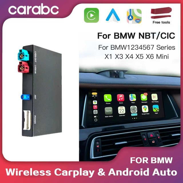 CARABC Wireless Carplay Android Auto OEM Integrationsmodul für BMW MINI NBT CIC System, Schwarz - Bild 1