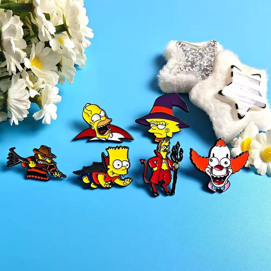 The Simpsons Emaille-Pins Set, Bart & Homer J Simpson, Metall-Broschen - Bild 3