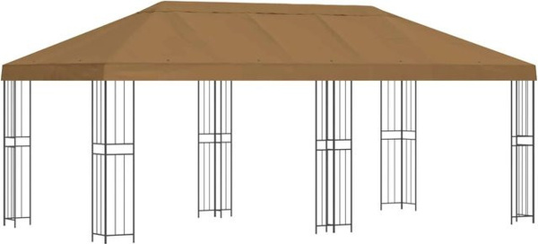 vidaXL Pavillon mit Seitenwänden in Beige aus Polyester und Stahl, B/T: 6 x 3 m
