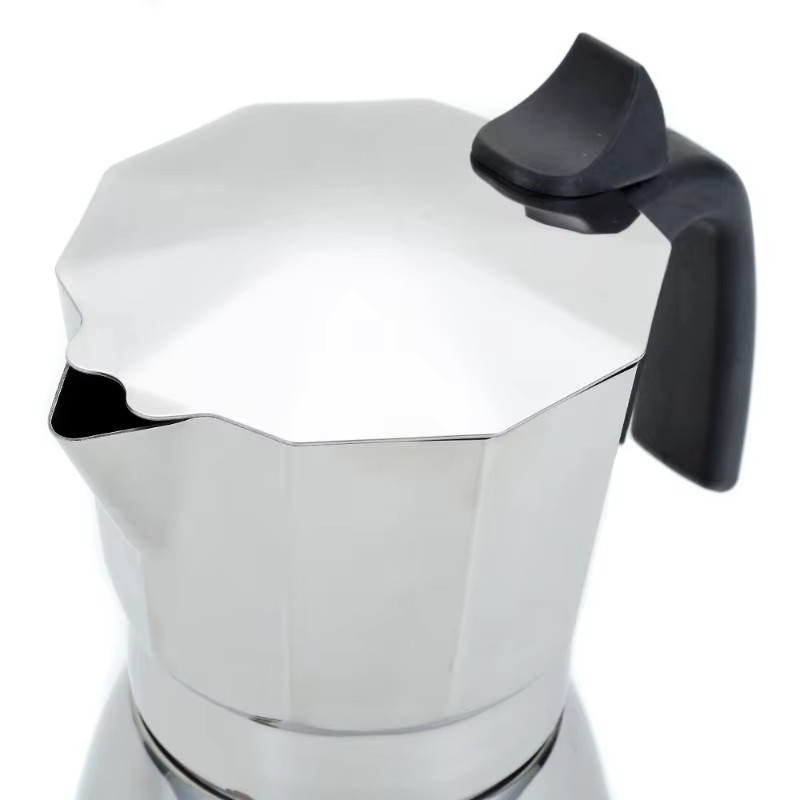 JUSTINLAU Edelstahl Italienische Kaffeekanne Espresso-Zubereiter Achteckiger Moka-Topf Silber 150/300ml - Bild 2