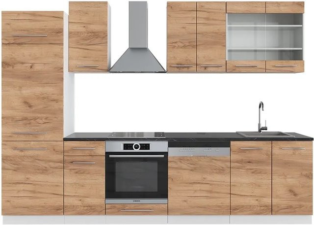 Vicco Küchenzeile Fame-Line Einbauküche in Weiß und Eiche, Breite: 300 cm - Bild 2