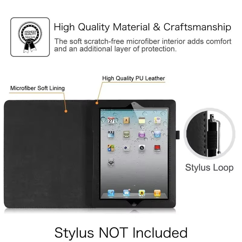 iPad Schutzhülle aus PU Leder in Lila für verschiedene iPad Modelle wie iPad 9,7 6th, 10,2 8th, 9th, 11th, Air 11 2 3 4th 5th, 10,9 Pro 11 und iPad 2 3 4 - Bild 3