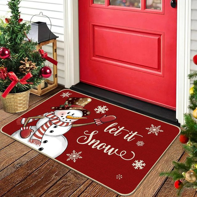 VIKAMA Weihnachtliche Fußmatte für Eingang und Küche, Saugfähiger Teppich mit Weihnachtsdesign, B/T: 60 x 40 cm - Bild 1
