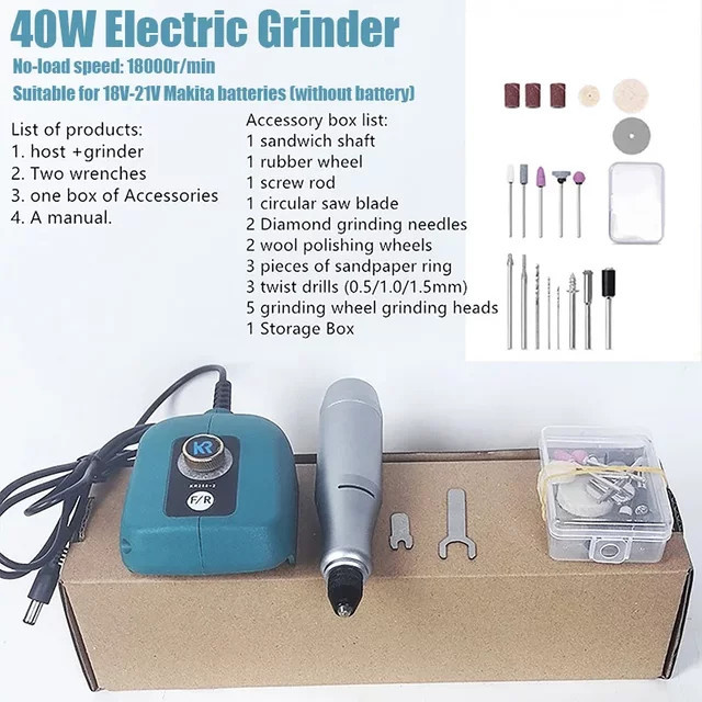 Makita Mini-Elektroschleifer 40W mit 18000 U/min Leerlaufdrehzahl für 18V-21V Akkus - Bild 1