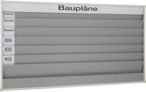 Eichner Planungstafel A4 für Baupläne mit 6 Schienen in Grau - Bild 1