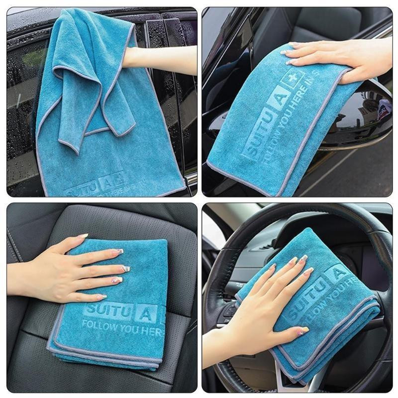 YJSTY Auto-Mikrofaser-Handtuch zur Autopflege und Detailierung, Blau, 30 x 60 cm - Bild 6