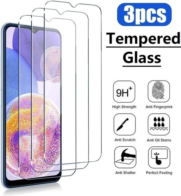 3er-Set gehärtetes Glas Displayfolie für Xiaomi Redmi Note 13 12 Pro 13C 12C 4G in Transparent - Bild 1