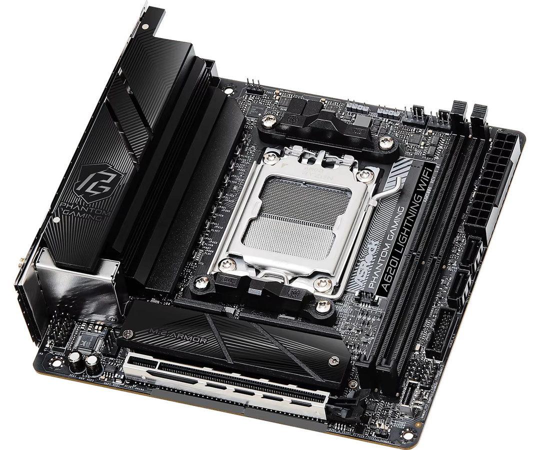 ASRock A620I Lightning WiFi Mini-ITX Motherboard Sockel AM5 mit DDR5 und M.2 Unterstützung, Schwarz - Bild 3