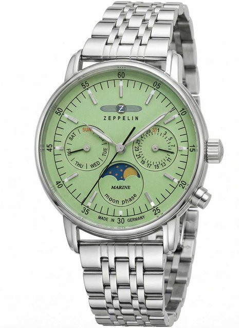 Zeppelin Armbanduhr, Quarz, Edelstahl, Grün, 36 mm, Damen - Bild 1
