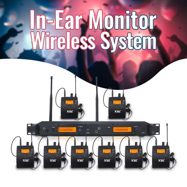 Yamnweo GS Kabelloses In-Ear-Monitor-System in Schwarz mit UHF-Technologie, 100m Reichweite und automatischem Frequenzscan - Bild 1