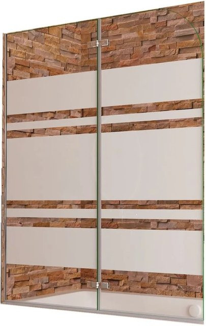 Duschparadies Badewannenaufsatz Faltwand aus Nano Glas in Transparent mit Silber, B: 110 cm, H: 140 cm - Bild 1