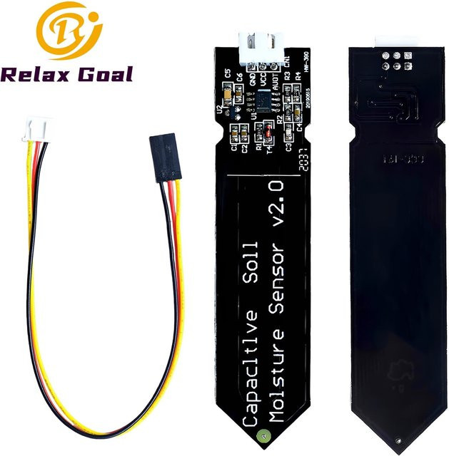 OLNYLO Kapazitiver Bodenfeuchtesensor Modul zur Feuchtigkeitserkennung in Schwarz für Arduino 3,3~5,5V Weitspannungsbereich zur Gartenbewässerung - Bild 1