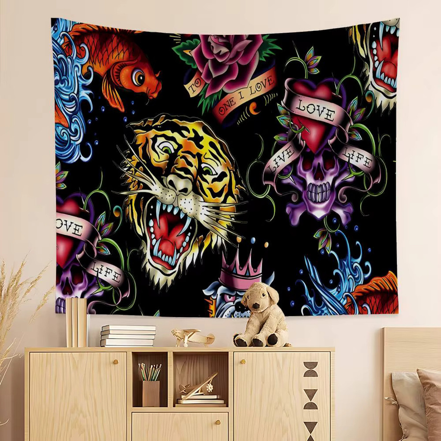 Potdemiel Wandbehang Hippie Tiger Motiv Multicolor Wandteppich für dein Wohnzimmer oder Wohnheim - Bild 4