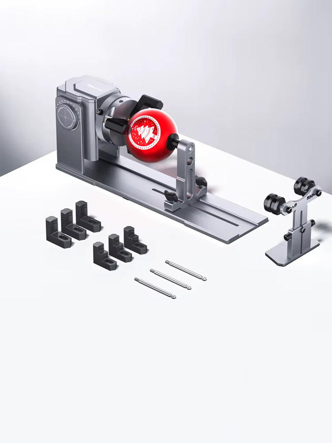 AlgoLaser ARC Rotierende Spannzangen-Drehachse für Lasergravierer zur Bearbeitung von sphärischen und zylindrischen Objekten, Schwarz, 180° Drehung, 1-80 mm - Bild 6