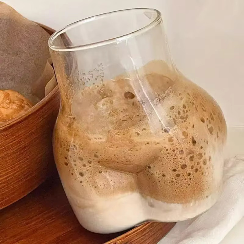 Kreative Kaffeetasse aus transparentem Borosilikatglas mit Neuheitsdesign, 450 ml - Bild 3