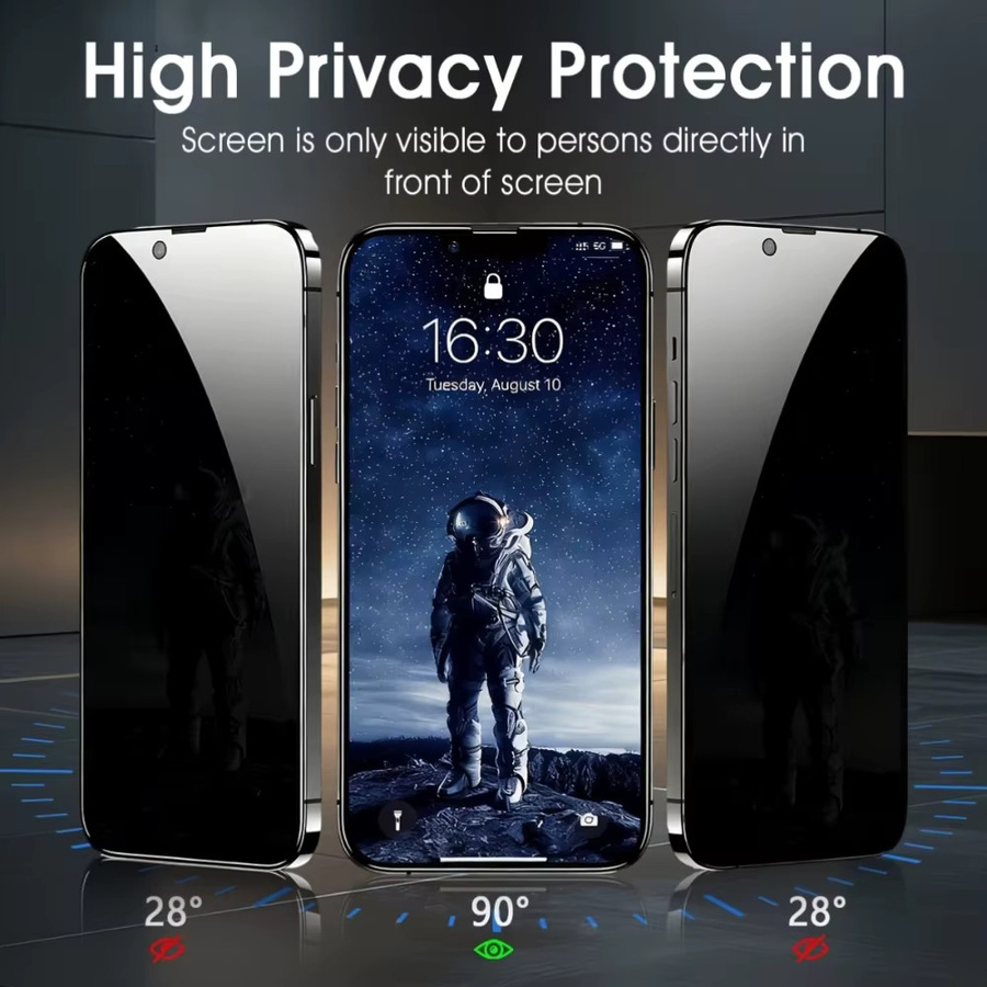 NNBILI 4er-Set Matt Sichtschutz-Displayschutz für iPhone 17 16 15 14 13 12 11 Pro Max, Kratzfest und Anti-Fingerabdruck, Schwarz - Bild 2