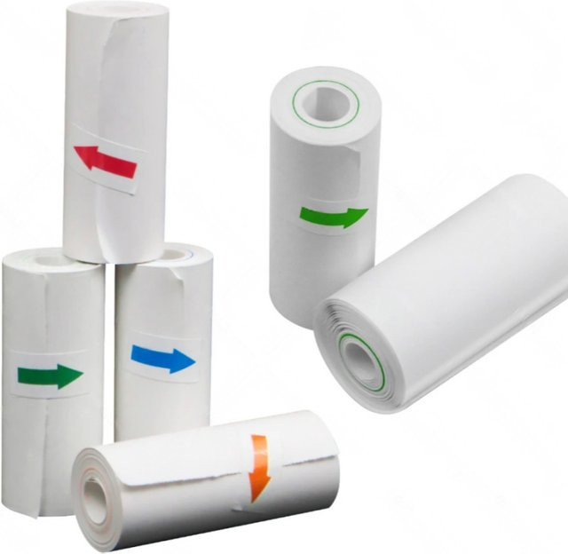 2 Stück buntes BPA-freies Thermopapier für Kinderkameras, Breite: 57 mm, Farben: Grün, Blau, Rot, Orange - Bild 1