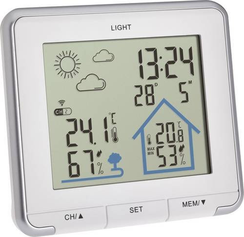 TFA Dostmann LIFE 35.1153.02 Funk-Wetterstation mit 12 bis 24 Stunden Vorhersage in Weiß - Bild 1