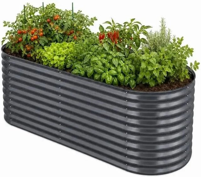 HomeLuxWorld Hochbeet aus verzinktem Stahl in Anthrazit, B/T/H: 160 x 80 x 80 cm - Bild 1