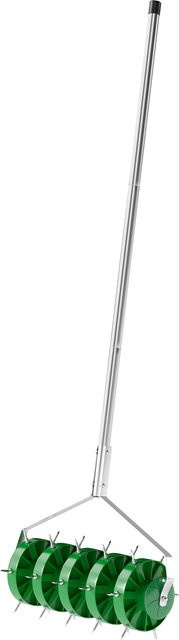 Outsunny Rasenlüfter Aerifizierer Grün mit 30 Eisenspikes für die manuelle Rasenpflege, Breite: 45 cm - Bild 1