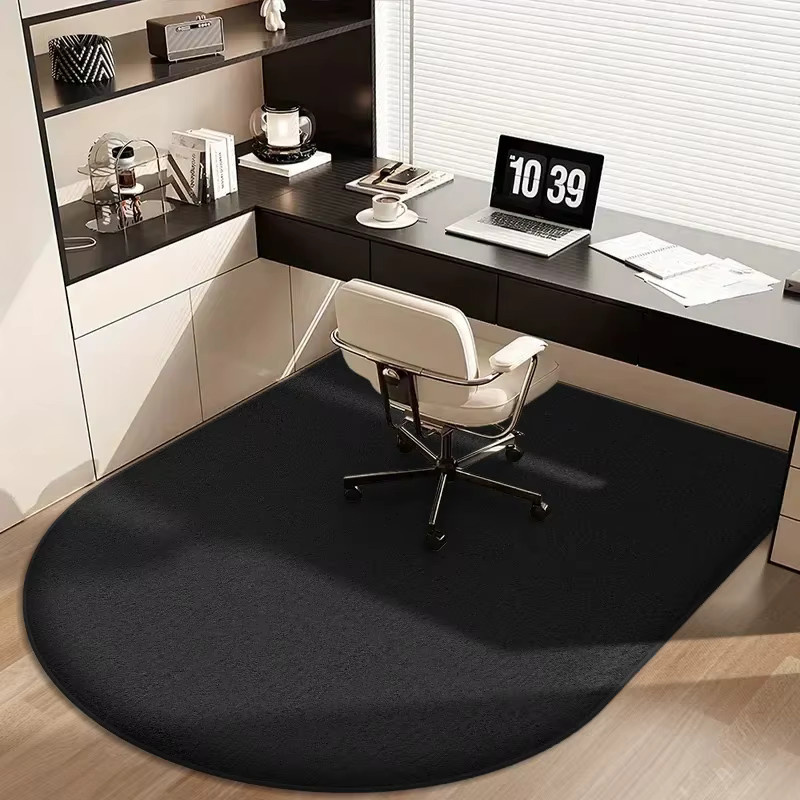 VIKAMA Flanell-Computerstuhlmatte für Schreibtisch und Drehstühle, gebogener Teppich für das Home Office, weiche Fußmatte für Schminktische, Durchmesser: 60,0 cm - Bild 6
