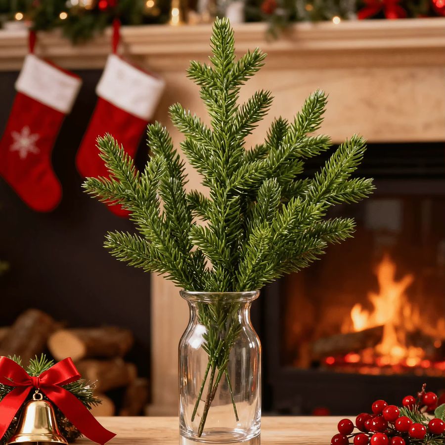 Künstliche Blumenkränze in Grün für Weihnachtsbaum und Vasen-Dekorationen zur DIY-Gestaltung - Bild 2