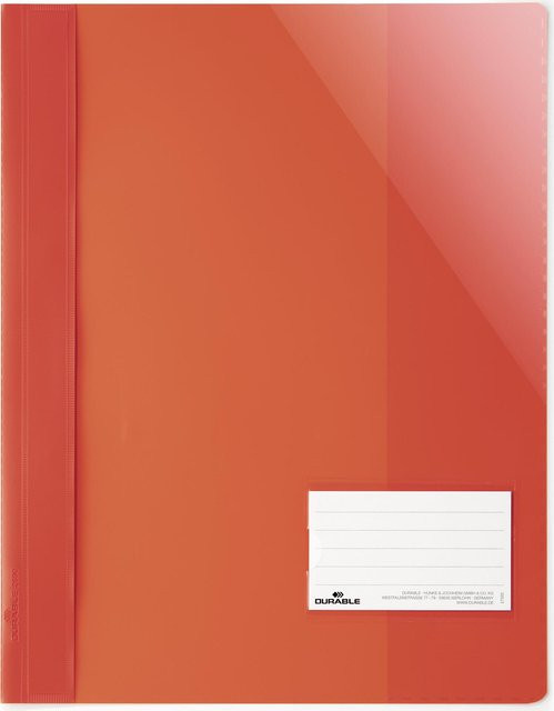 DURABLE Sichthefter A4 aus Kunststoff in Rot mit Beschriftungsfenster 90x57 mm, 25 Stück - Bild 1